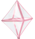 Фольга 3D Ромб Прозорий рожеві лінії (22") Китай 22146 фото