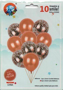 Набір латексних кульок Party Balloon Мідний 10 шт (Китай) (в інд. уп. - упаковка може відрізнятись) 1554-cooper фото
