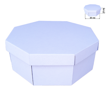 Подарочная коробка восьмигранная "Белая" (25х25х10) 8white-10 фото