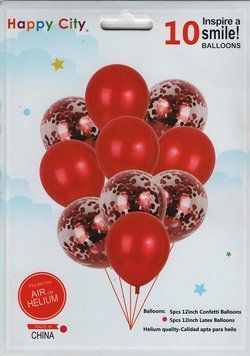 Набір латексних кульок Party Balloon Червоний 10 шт (Китай) (в інд. уп. - упаковка може відрізнятись) 1554-red фото