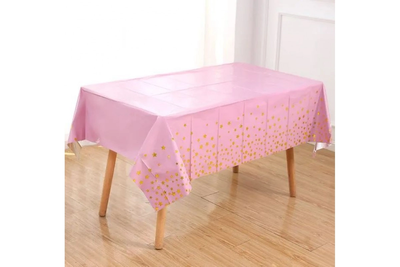 Детская скатерть на стол "Золотые звезды на розовом" (137*183) 15694 фото