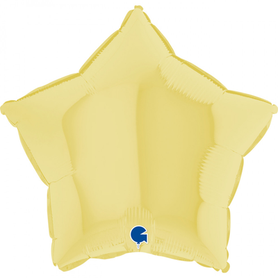 Фольга Звезда 18" Макарун желтая в Инд. упаковке (Grabo) 192M04Y фото