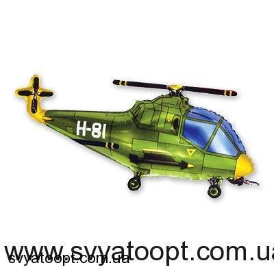 Фольгированная фигура большая Вертолет зеленый Flexmetal (в Инд. уп.) 1207-0943 фото