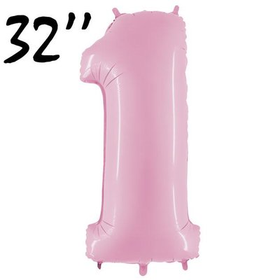 Фольгированная цифра 32" розовая пастель 1 (Flexmetal) 1368 фото