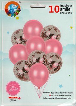 Набір латексних кульок Party Balloon Рожевий 10 шт (Китай) (в інд. уп.) 1554-pink фото
