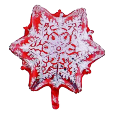 Фольгированная фигура 18" Новогодняя Снежинка Красная (Китай) 05352 фото