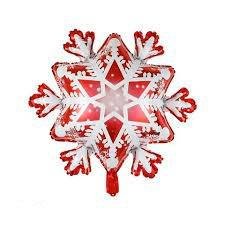 Фольгированная фигура БОЛЬШАЯ Новогодняя Снежинка Красная (Китай) (в инд. упаковке) 6639 фото