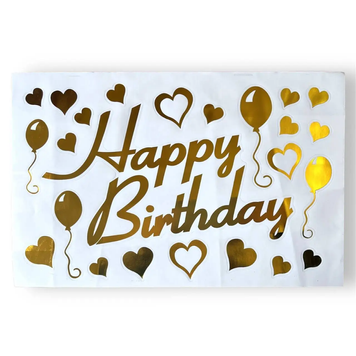 Наклейки БОЛЬШИЕ "Happy Birthday сердца шарики" (на коробку або шарик) BBC018 фото