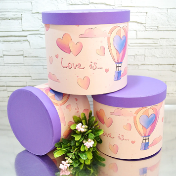 Набор шляпных коробок с крышками "Love is" (3шт/уп) DE-71339 фото