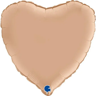 Фольга Сердце 18" Нюд сатин в инд. упаковке (Grabo) 180000SNU-P фото