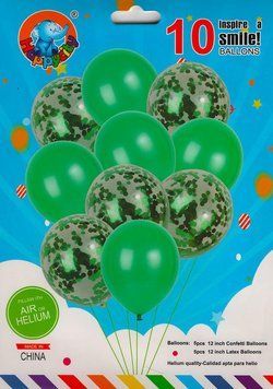 Набір латексних кульок Party Balloon Зелений 10 шт (Китай) (в інд. уп.) 1554-green фото