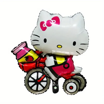 Фольгированная фигура Хелоу Китти на велосипеде Kitty (Китай) (в инд. упаковке) 16379 фото