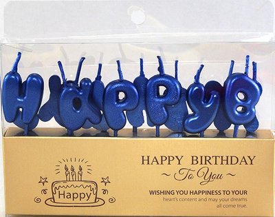 Набор свечей для торта BUBBLES буквы "Happy Birthday Синие" Bubbles-Blue фото