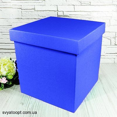 Подарочная коробка двосторонний картон "Синяя" (15х15х15) 6081 фото
