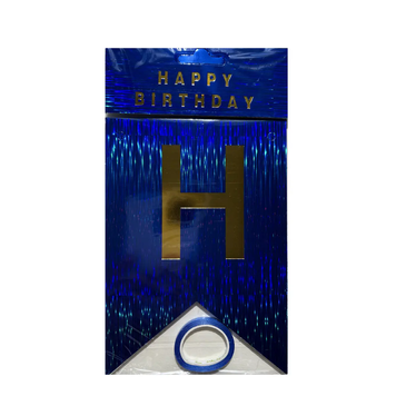 Гірлянда літери Happy Birthday Синя Голограма СМУЖКИ 1649 фото