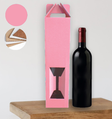 Подарочная коробка для бутылки "Розовая" (двусторонний картон 35х9 см) korbpink фото