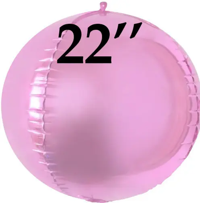 Фольга 3D сфера розовый (22") Китай 22006 фото