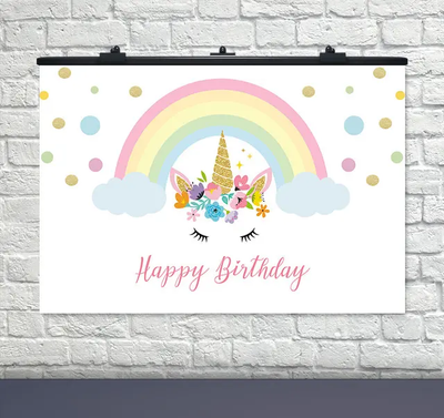 Плакат на день рождения Единорог-6 75х120 см 6008-0068 фото