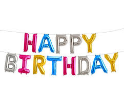 Фольгированная фигура буквы "Happy birthday" Набор букв (Цветные 40 см) 6929 фото