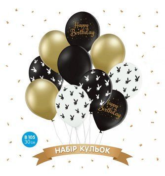 Набор латексных шаров ТМ Sharoff (Happy Birthday Play Boy) (10 шт/уп) 18-002 фото