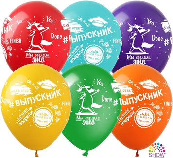 Кульки ТМ Show (5 ст.) 12" (Выпускник) (100 шт.) DP-22 фото