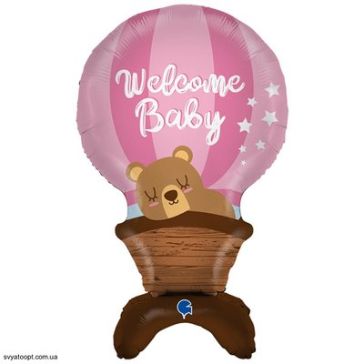 Фольгированная фигура Воздушный шар розовый с мышкой Grabo 3207-3073 фото