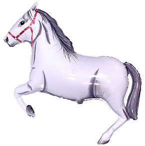 Фольгированная фигура большая Лошадь белая Flexmetal (в Инд. уп.) 3285 фото