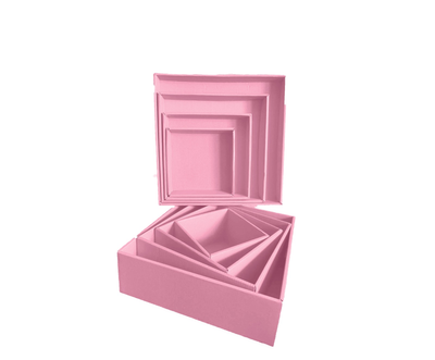 Набор подарочных коробок "Розовые" (4 шт.) двусторонний картон (h-9) Pink-1 фото