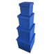 Набір великих подарункових коробок "Сині" (4 шт.) двосторонній картон (h-30) Blue-2 фото 1