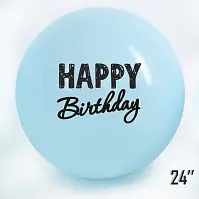 Куля-гігант 24" (60 см) Art-Show Happy Birthday (Блакитний макарун) SDR-56-2 фото