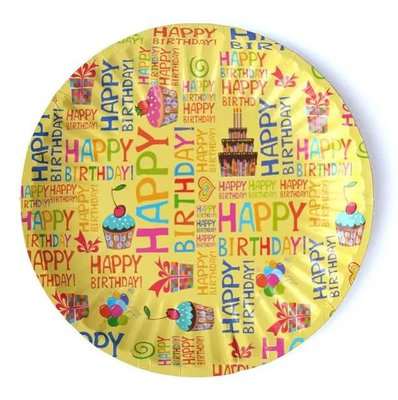 Тарелки "Happy Birthday" (18,0 см)(10шт-уп) 492 фото