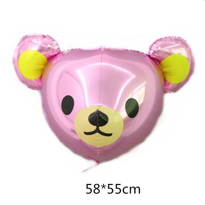 Фольгированная фигура 4D Голова мишки (Розовая) (Китай) (в инд. упаковке) 6516 фото