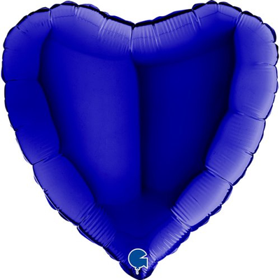 Фольга Сердце 18" Темно синий (Grabo) 18010BC фото
