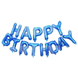 Фольгована фігура літери "Happy birthday" Набір букв (Сині 40 см) 2745 фото
